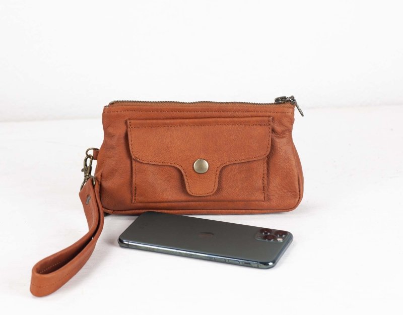 Thalia wallet - Tawny brown leather - milloobags