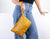 Helon clutch - Handwoven yellow leather - milloobags