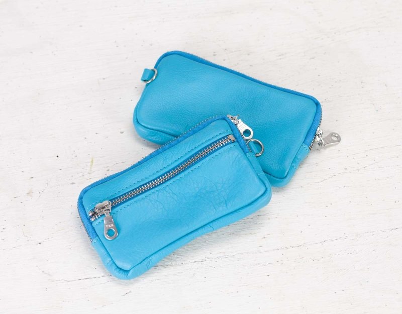 Antheia wallet - Light blue leather - milloobags