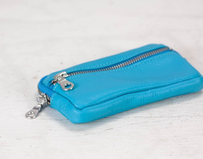 Antheia wallet - Light blue leather - milloobags