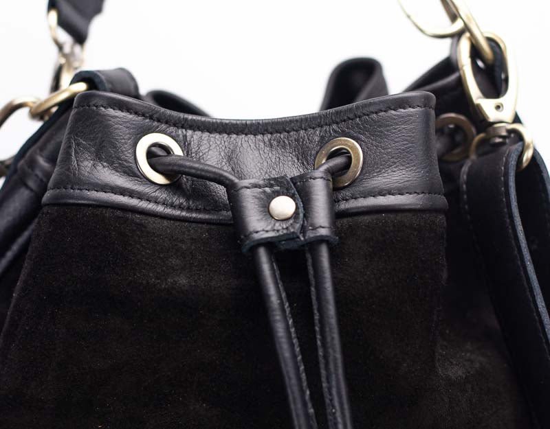 Danae bag - Black suede leather - milloobags