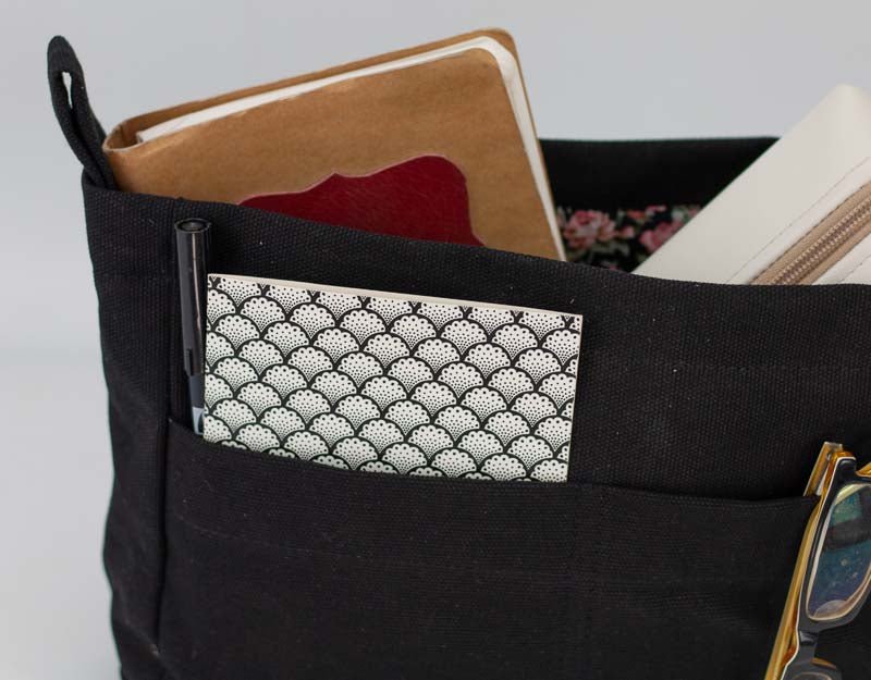 Purse Insert - Black canvas - milloobags