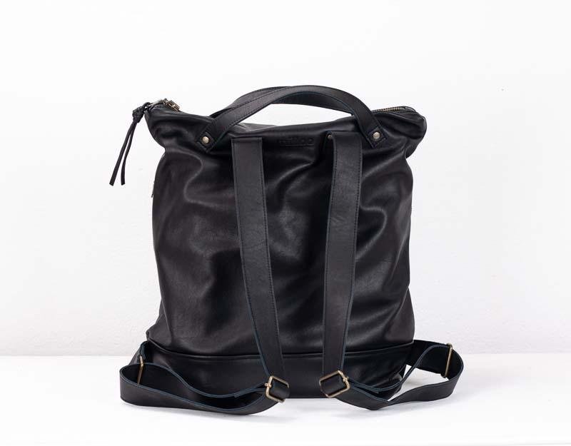 Minos backpack - Black leather