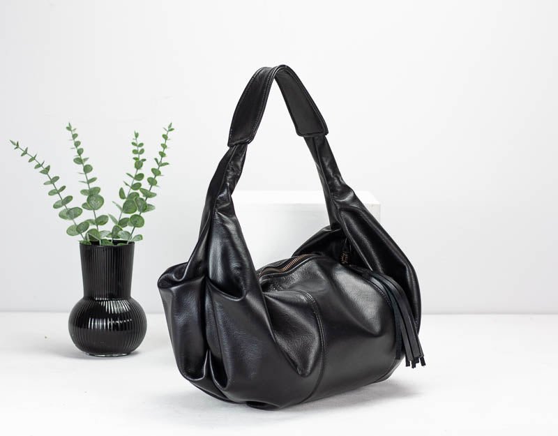 Kallia mini bag - Black soft leather - milloobags