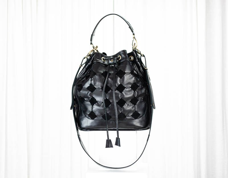 Danae bag - Black handwoven leather - milloobags