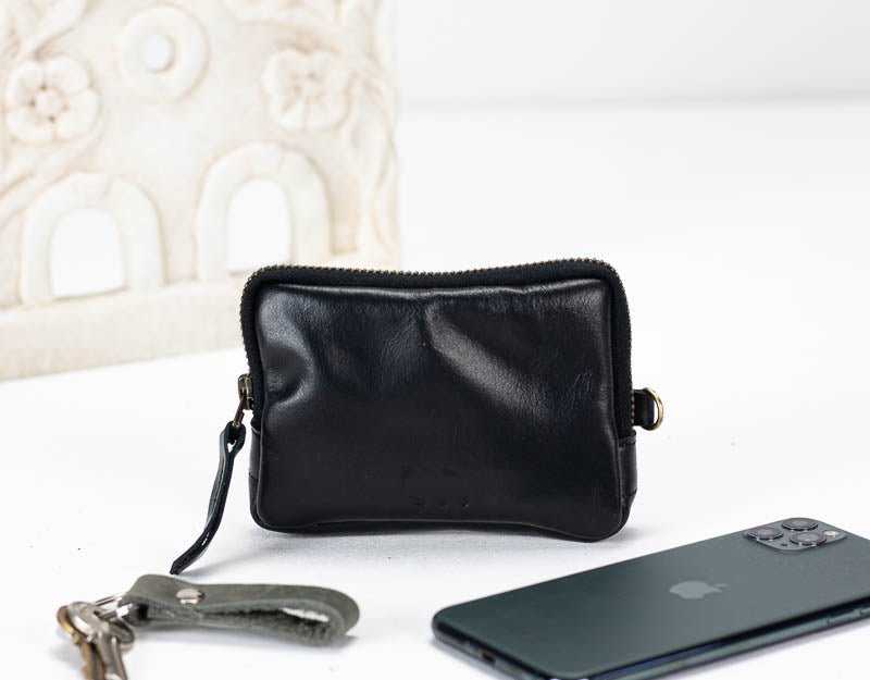 Myrto wallet - Black leather - milloobags
