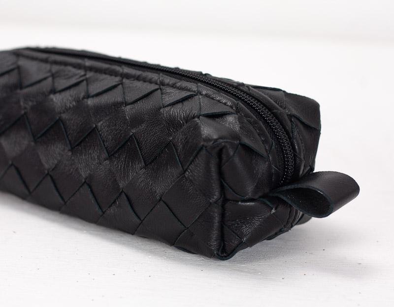 REC case - Black handweaved leather - milloobags