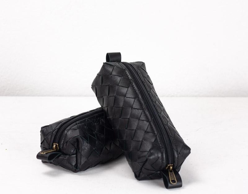 REC case - Black handweaved leather - milloobags