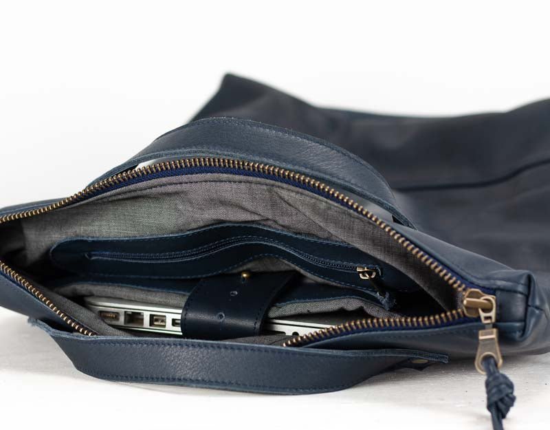 Minos backpack - Blue leather - milloobags