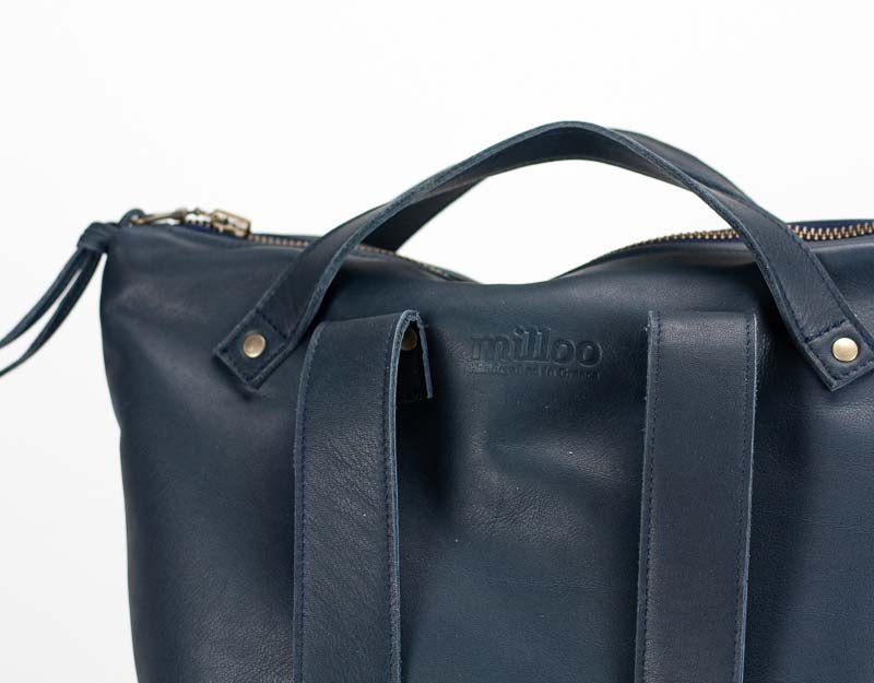 Minos backpack - Blue leather - milloobags