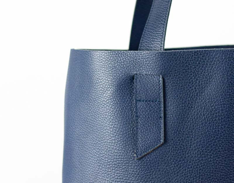 Calisto tote bag - Blue pebbled leather - milloobags