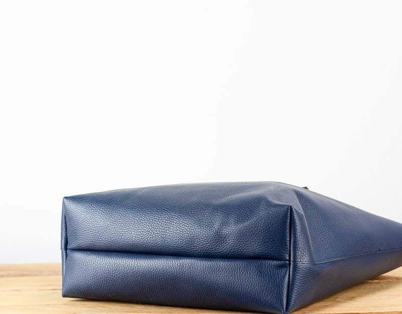 Calisto tote bag - Blue pebbled leather - milloobags