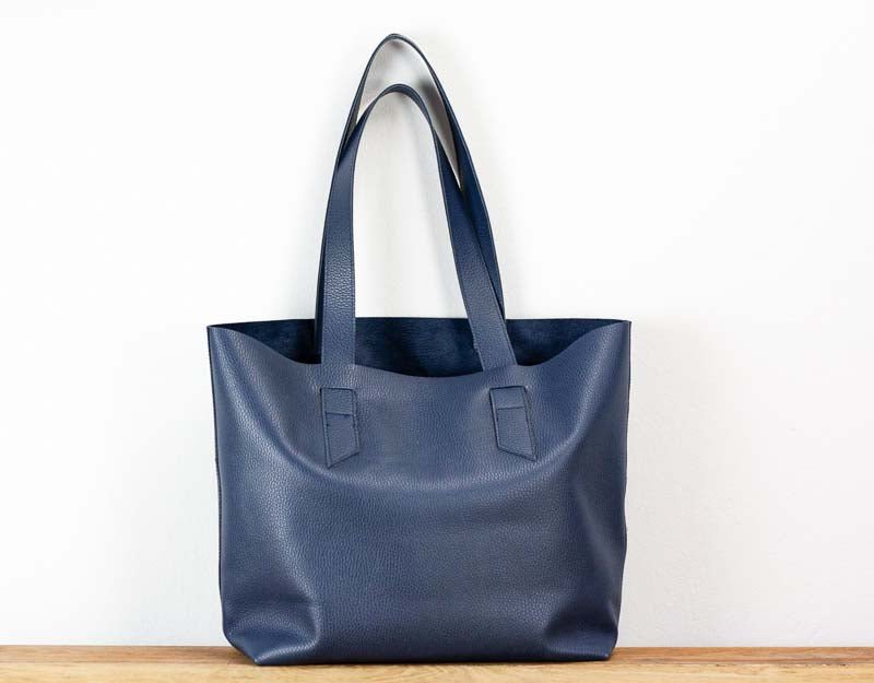 Calisto tote bag - Blue pebbled leather - milloobags