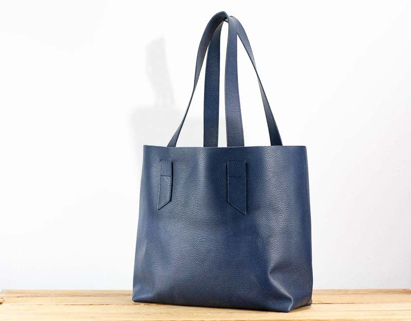 Calisto tote bag - Blue pebbled leather - milloobags