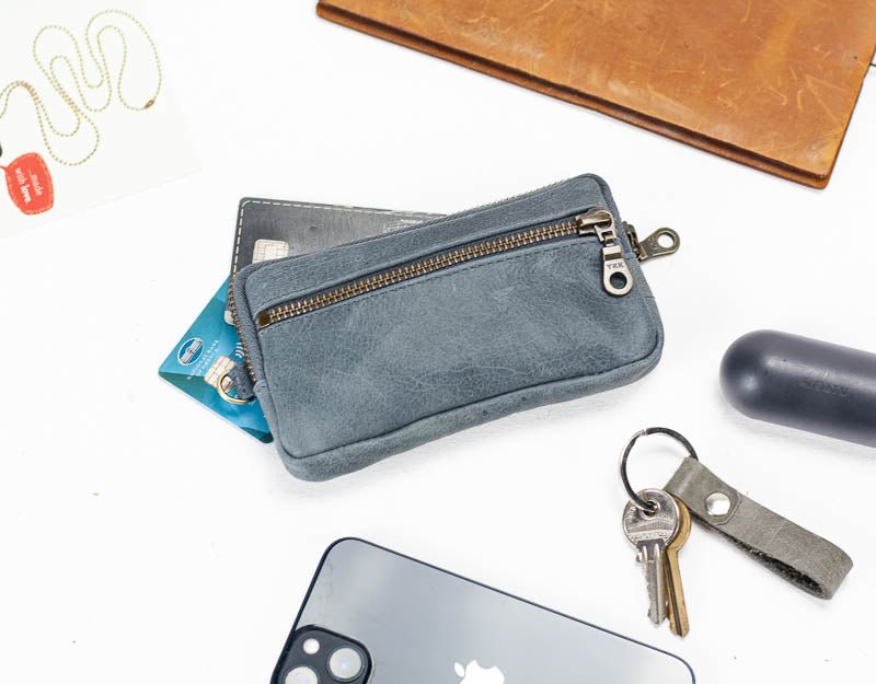 Antheia wallet - Blue distressed leather - milloobags