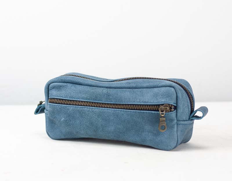 Brick case - Blue distressed leather - milloobags
