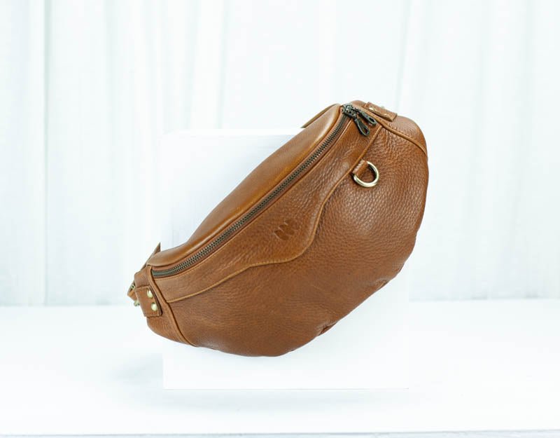 Haris fanny pack - Brown leather - milloobags