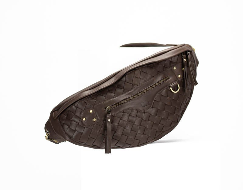 Haris fanny pack - Terra brown handwoven leather - milloobags