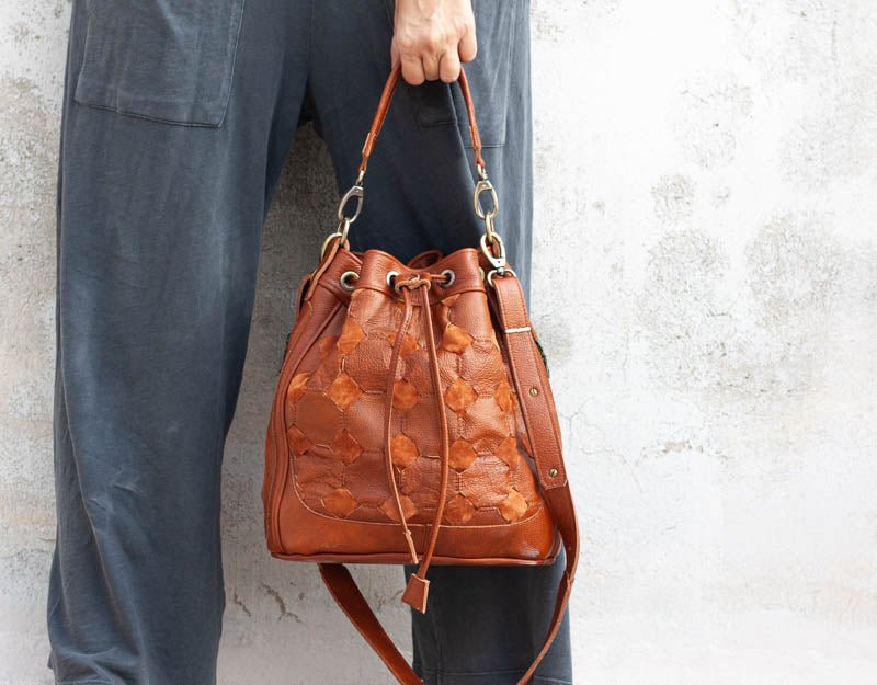 Danae bag - Brown handwoven leather - milloobags