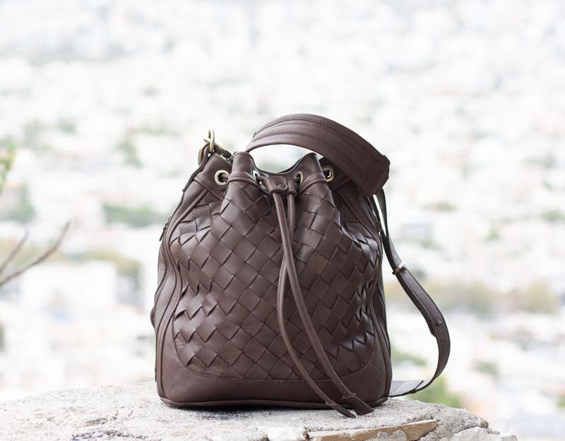 Danae bag - Terra brown handwoven leather - milloobags