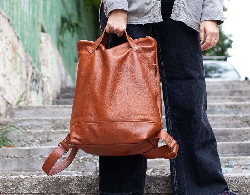 Minos backpack - Brown leather - milloobags