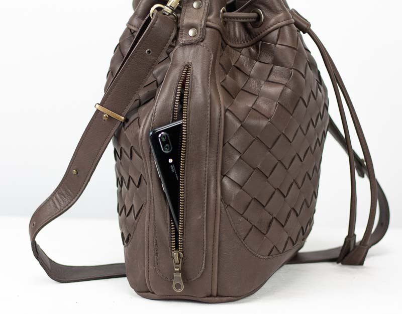 Danae bag - Terra brown handwoven leather - milloobags