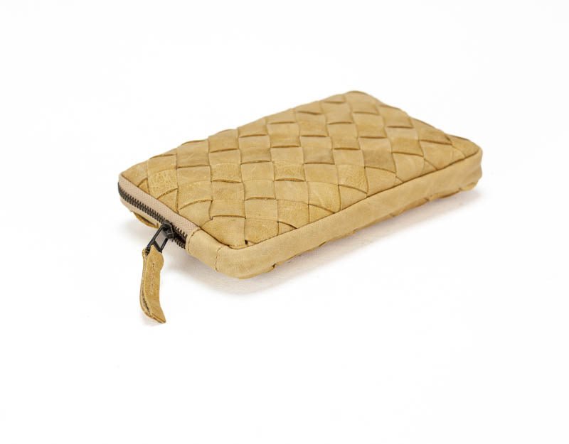 Chloe clutch wallet - ~Natural brown handwoven leather - milloobags