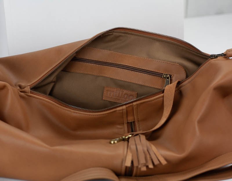 Kallia crossbody bag - Milk coffee Brown leather - milloobags