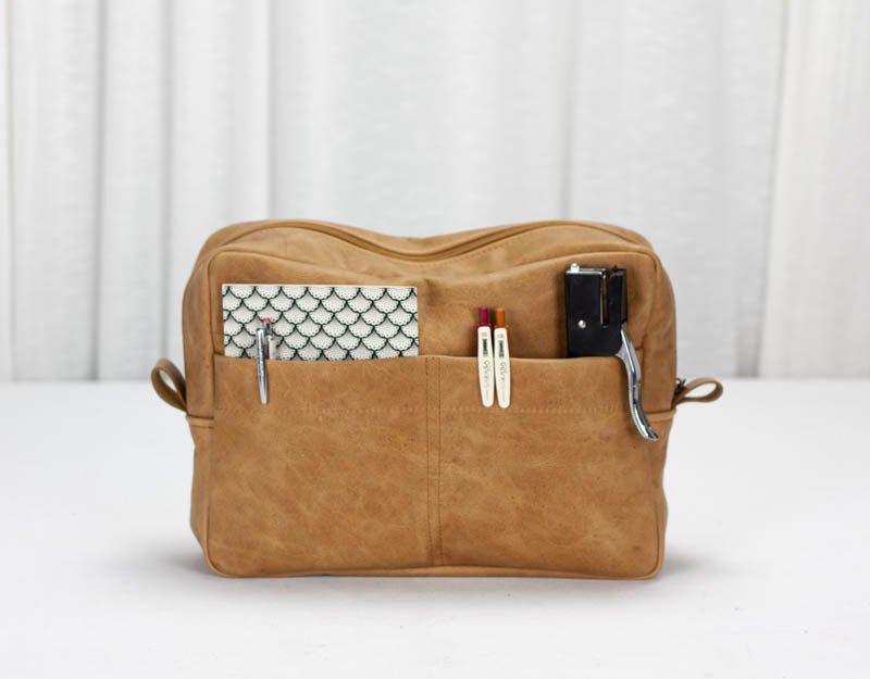 Ydra organizer - Brown natural distressed leather - milloobags