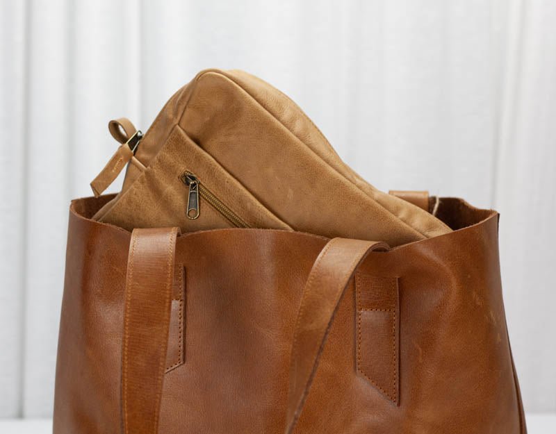 Ydra organizer - Brown natural distressed leather - milloobags