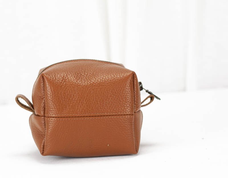 Cube case - Brown soft leather - milloobags