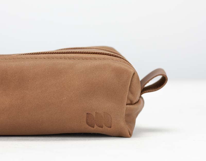 REC Double case - Milk coffee brown leather - milloobags