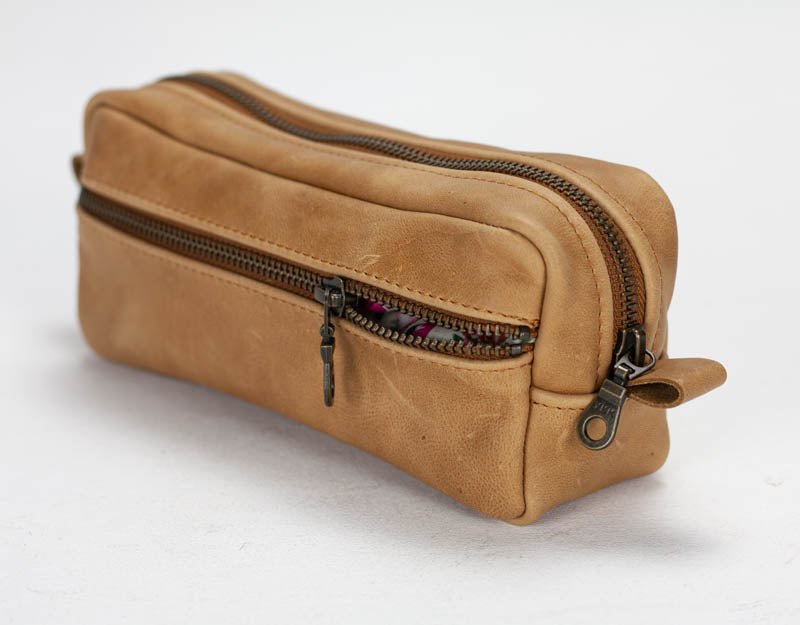Brick case -Brown natural distressed leather - milloobags