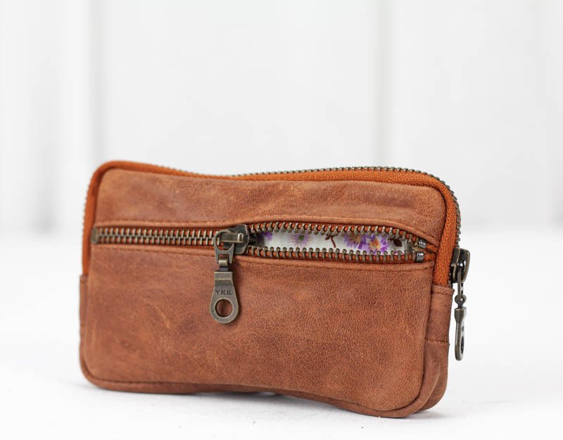 Antheia wallet - Hazelnut brown leather - milloobags