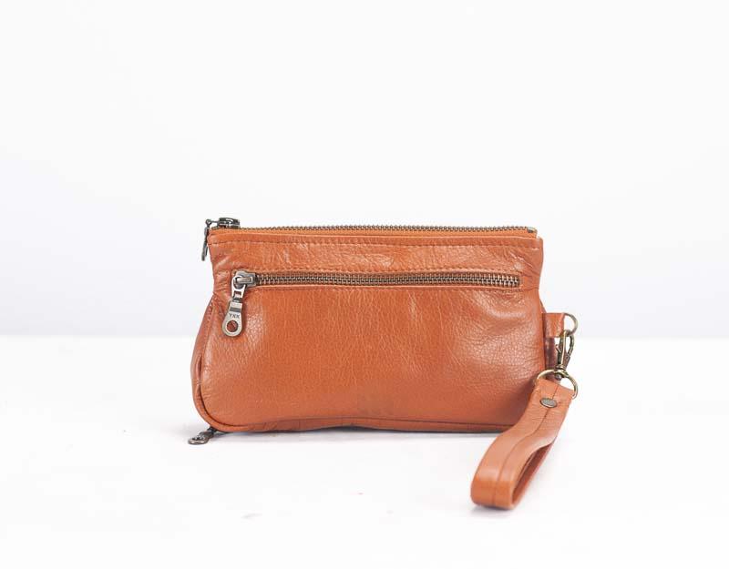 Thalia wallet - Tan brown leather - milloobags
