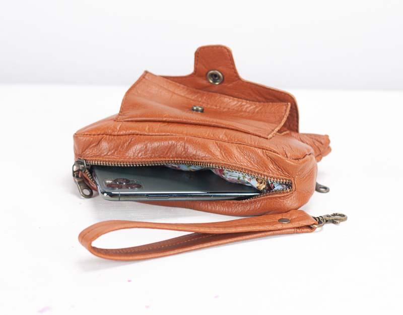 Thalia wallet - Tan brown leather - milloobags
