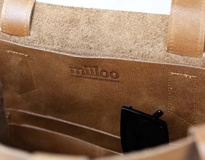 Calisto tote bag - Brown tabac waxed leather - milloobags