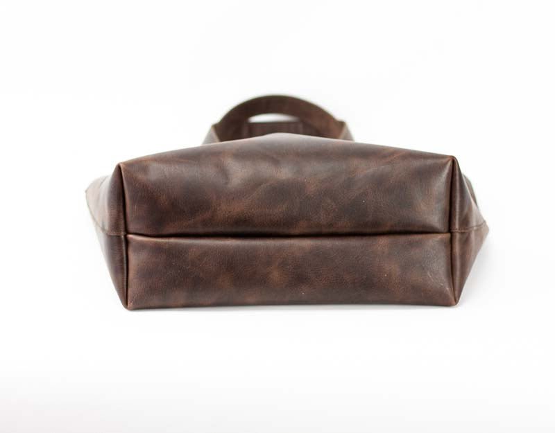 Calisto tote bag - Brown walnut waxed leather - milloobags