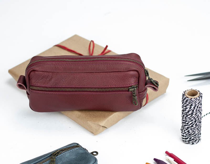 Brick case - Burgundy leather - milloobags