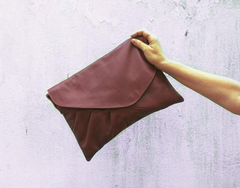Erato clutch - Burgundy leather - milloobags