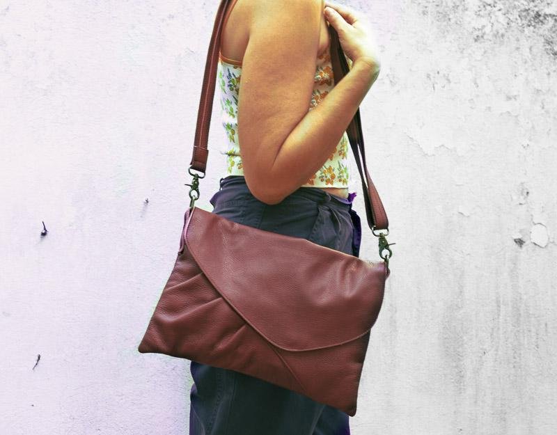 Erato clutch - Burgundy leather - milloobags