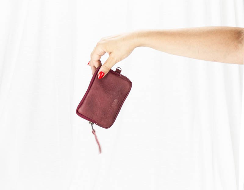 Myrto wallet - Burgundy leather - milloobags