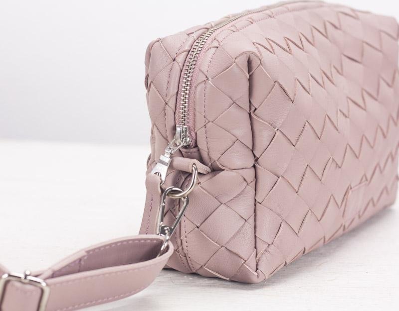 Calliope bag - Handwoven beige pink leather - milloobags