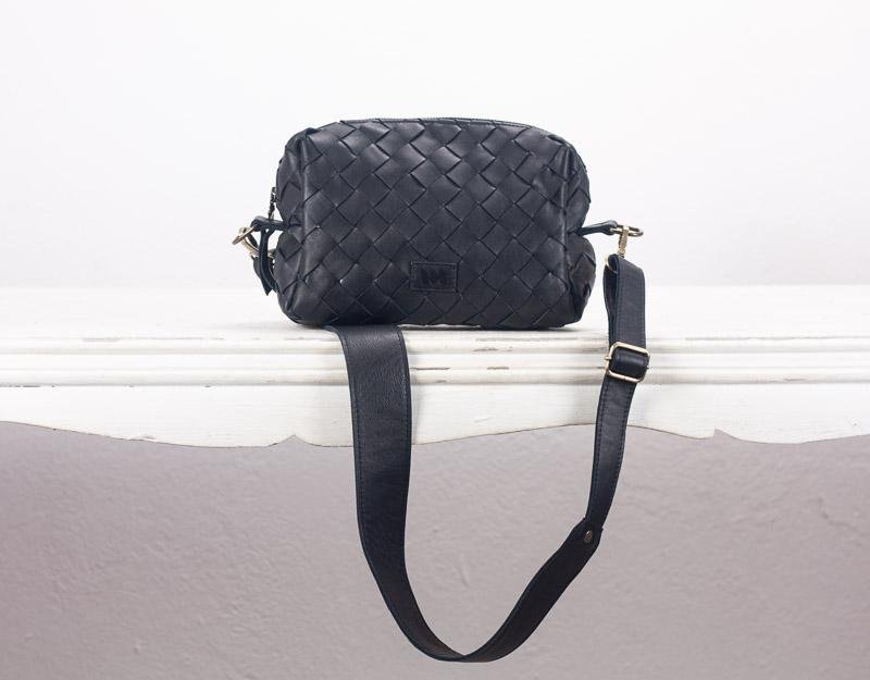 Calliope bag - Handwoven black leather - milloobags