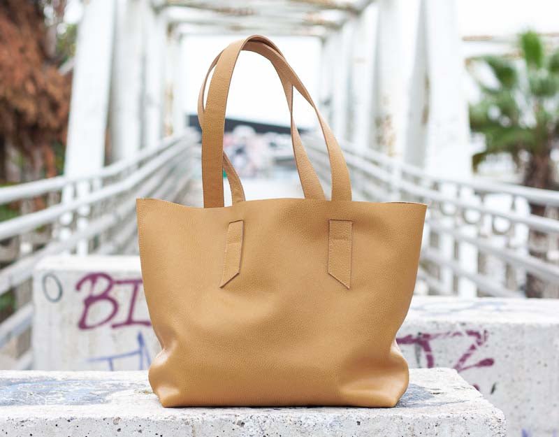 Tote Bag Long Natural Leather