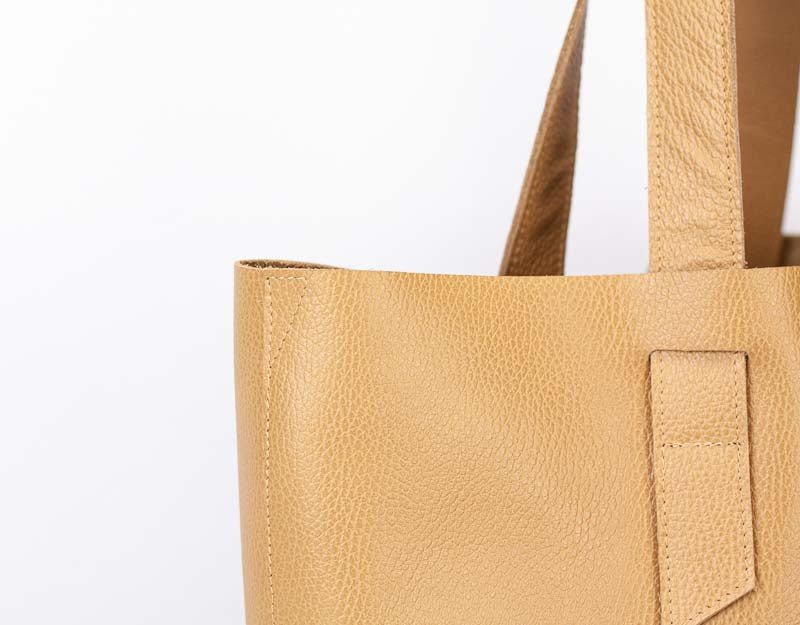 Calisto tote bag - Caramel pebbled leather - milloobags