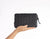 Chloe clutch wallet - Black handwoven leather - milloobags