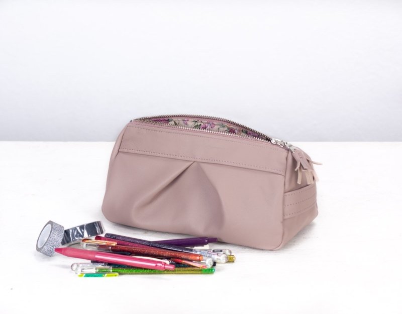Estia case - Beige pink leather - milloobags