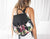 Artemis backpack - Floral canvas and Black leather - milloobags