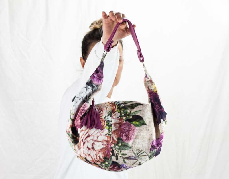 Kallia mini bag - Floral canvas and leather - milloobags